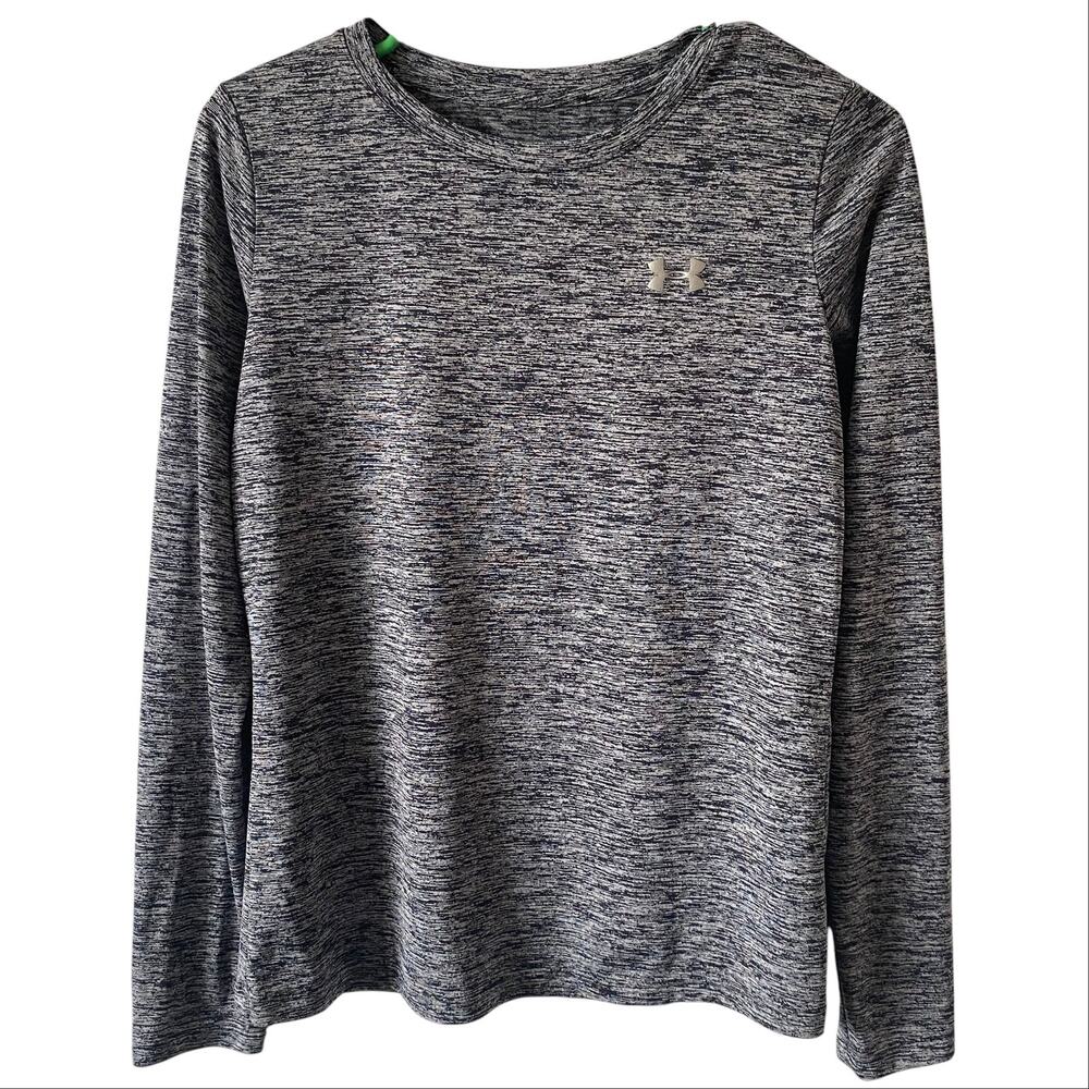 UNDERARMOUR Heather Gray Long Sleeve Activewear Top Size XS Crew Neck